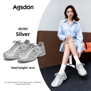Agsdon | Silver Breathable Summer Thick Sole Training Shoes