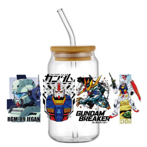 Bandai | Tem Nhãn Dán Chuyển Nhiệt 3D Hoạt Hình Robot Anime Nhật Bản 16oz Công Nghệ UV DTF Dùng Cho Ly Thủy Tinh Đồ Thủ Công Sáng Tạo Trang Trí Nhà Cửa