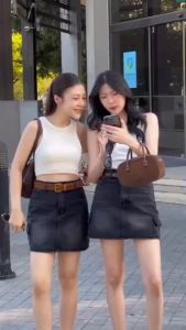 [พร้อมส่ง] Babarry - Skirt Cargo Denim กระโปรงยีนส์คาร์โก้ เท่มีสไตล์สุดๆ (P-1)