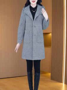 MAIMEI | Xuanzi Womens Winter Coat 2025 New Loose Noble Style Mid-Length Woolen Jacket Korean Version Long Sleeve POLO Collar Double-Breasted