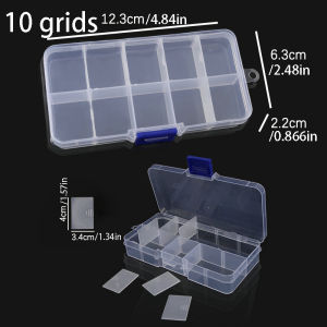 2 Set [Transparent Storage Box] A Durable Transparent Plastic Storage Box with 10/15 Compartments—Enlarged and Thickened