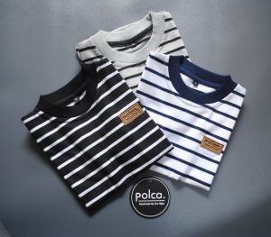 kaos anak stripe monochrome by polca / setelan anak / kaos anak Ringer tee / baju anak / kaos anak laki laki / kaos distro anak / baju anak perempuan / kaos polos anak / atasan anak / kaos anak perempuan / baju distro anak / pakaian anak / bayi balita