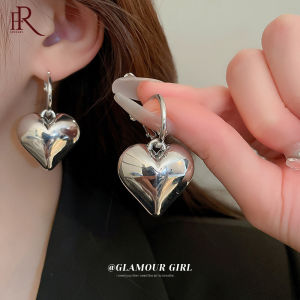 Frascati Khuyên Tai Hình Trái Tim Vàng Kim Loại Ba Chiều Đơn Giản Cảm Giác Cao Khuyên Tai Dáng Dài Thời Trang Hàn Quốc Cho Nữ Quà Tặng Trang Sức Tiệc Tùng Cho Nữ