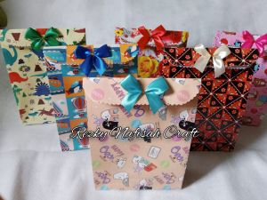 kantong kado instan free pita isi 6/kertas kado siap pakai/kertas kado instan