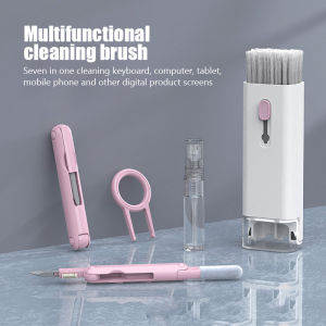 Keyboard Cleaning Kit 7-in-1 Laptops Cleaner with Keycap Puller Multifunctional Keyboard Brush Cleaning Set for Airpods Phone