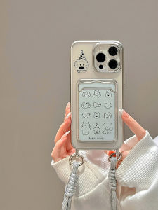 Cute Line Cat Dog Phone Case for iPhone 15 pro Max Apple 14 Simple Style Silicone Handheld Womens Model Protection Anti-fall