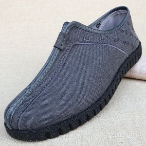 New Spring Mens Beijing Cloth Shoes Traditional Chinese Style Embroidered Soft Bottom Slip-On Casual Hanfu Shoes Breathable Low Heel