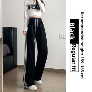 LANMENGYA | American Gray Straight Leg Loose Fit Womens Sports Pants