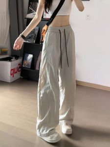 Quần Dài Thể Thao Ống Rộng Thoáng Khí Nhanh Khô Mùa Thu Đông Quần Dài Thường Ngày Cạp Cao Bằng Nylon Rộng Rãi Thoải Mái Cho Nữ