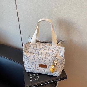 Casual Minimalist Handbag Soft Handle Womens Commuter Bag Square Shape Foldable Water Washable Lunch Box Bag Ladies Purse