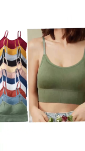 3/6/12PCS Womens camisole bra underwear Pure color Sports camisole underwear Cotton One size fits all Breathable Comfortable wholesale price