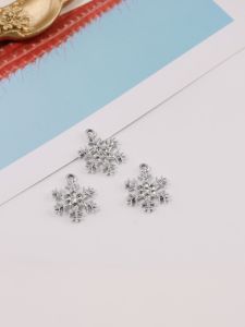 จี้โลหะผสมรูปหิมะย้อนยุค DIY ทำมือ เครื่องประดับสร้อยคอ สร้อยข้อมือ อุปกรณ์ทำเครื่องประดับ เครื่องประดับแฟชั่นใหม่