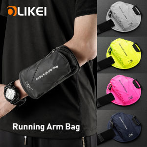 OLIKEI Waterproof Running Arm Bag for Men Women Mobile Phone Pouch Arm Bands Full Reflective Outdoor Sports Jogging Fitness Arm Bag