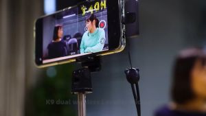 2 in 1 K9 Wireless Lavalier Microphone Portable Audio Video Recording Mic for IOS Android Type C for Live Vlogging Mobile Phone Microphone