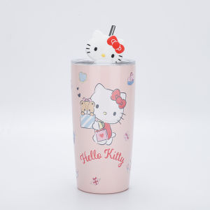 Kuromi Straw Coffee Cup Kurumi Stainless Steel Thermos Cup Cute Cartoon Pattern Student Household Drinking Cup