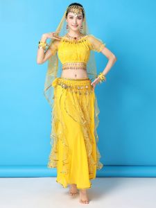 Exotic Belly Dance Performance Costume Indian Girl Large Skirt Stage Ethnic Uygur Folk Dance Festival Outfit Womens Fashion