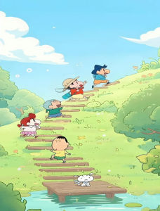 Bandai | Cartoon Crayon Shin-chan Family Oil Painting By Numbers Wall Decor for Living Room Bedroom Home Decor Gift No Frame
