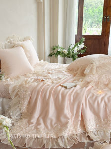 High-end Tencel Cooling Lightweight Quilt Ice Silk Lace Edging Machine Washable