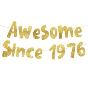 Vintage Birthday Banner Awesome Since Year Paper Sign Gold Black Glitter Letter Banner Birthday Party Supplies Background Decor