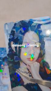 (Harga Perpaket isi 18PCS) Photocard Custom 3D Broken Glass Laminasi Desain Foto Freebies Fanart KPOP Drama Artis Suka Suka JKT48 Genshin Game Bisa Request Desain Cetak 2SISI Bolak Balik