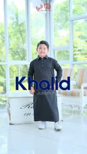Jubah Anak Polos Lengan Panjang KHALID Series KOKO anak laki laki Katun Deluxe 2-11th {FREE PECI)