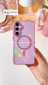 NEW METALLIC MAGSAFE compatible case for Samsung A56 A36 A26 A06 A16 A55 A35 A25 A15 A54 A34 A24 A14 A05S S23 S24 FE S23+ S24+ S25 S25+ Plus Ultra magsafe transparant metal case anti yellow