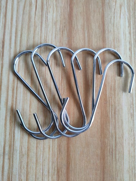 6pcs S-Shape silver Plastic Coated Metal Hook