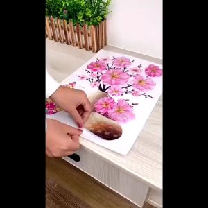 Sticker Dinding 3D Simulasi Bunga / Tempelan Dinding Bunga 3D 30X58 Cm