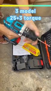 Cordless Drill Heavy Duty 168v Japan Made Hand Drill Power Tool 12V/24V Lithium Battery Rechargeable Power Tools Electtic Wrench Bits Set On Sale Original Big Sale Japan Wireless 2 Battery Cordless Drill Portable