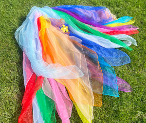 [20 Pieces] June 1 Kids Performance Dance Scarf Gauze Small Square Towel Hand Juan Grading Props Dancing Handkerchief