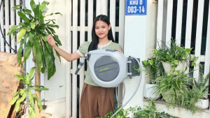 Bộ vòi tưới cây tự thu MAY GARDEN cao cấp 10/20/30m Rulo cuộn ống tự động để tưới sân vườn rửa xe