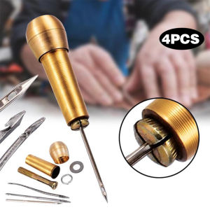 Alat Jahit Sol Sepatu Canvas Kulit + 3 Jenis Jarum Reparasi Sepatu Alat Jarum Sol Jahit Menjahit Sandal--3In1