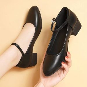 Giày Đế Thấp Bằng Da Thật Cho Phụ Nữ Giày Tập Khiêu Vũ Sạp Giữa Giày Đế Bằng Cho Mẹ Giày Đế Bằng Có Khóa Cài Giày Đế Bằng