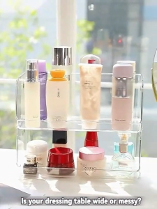 【EVA】Desktop cosmetics storage box with countertop storage rack that can be stacked for storage