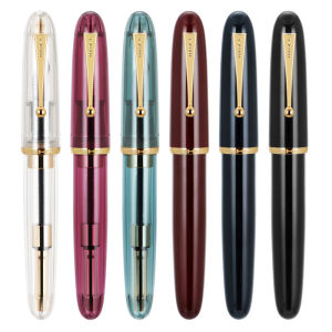 Luxury JinHao 9019 Dadao Fountain Pen Acrylic Transparent Spin Pen 40MM Nib Stationery Office School Supplies Writing Pens