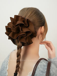 PUSO O-Ring ผูกผมสไตล์เกาหลีสำหรับผู้หญิง ฤดูใบไม้ร่วง/ฤดูหนาว สีดำ ขอบไม้ ผูกผมแบบหรูหรา สายยางผูกผมสุดเก๋