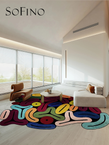 SoFINO | Designer Recommended Irregular Shape Multicolor Bedside Rug