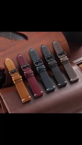 Retro Oil Wax Leather Watch Band 18mm 20mm 22mm 24mm for Men Women Universal Sport Strap Soft Quick Release Replacement Bracelet