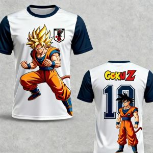 Bandai | Summer 2026 Dragon Ball Wukong Super Saiya 10 Football Suit Theme 3D Print Breathable Quick Drying T-shirt Adult Parent Top