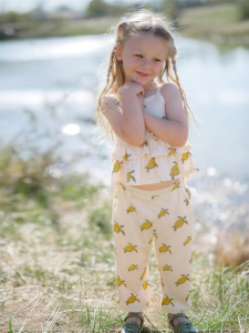 Milkbarn | Summer Sleeveless Ruffle Blouse & Wide Leg Trousers Set for Girls