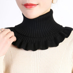 LAVEN | Detachable Cotton Knitted Turtleneck Collar For Women False Collar Fashion Winter Warm Cover Head Neck Guard Collar