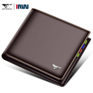 SEPTWOLVES | New Mens Leather Wallet Genuine Cattle Hide