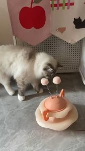 YTL ของเล่นแมว รางบอลแมว จานเสียงแมว ด้วยขนนก สามารถหมุนได้ 360 องศา ไม่ล้ม