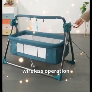 BUGU Electric Cradle Rocking Bed Smart Coax Baby Cot Bluetooth Music Foldable Infant Sleeping Basket With Mosquito Net