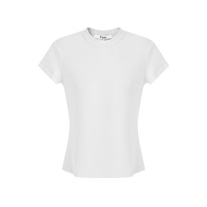 Fano Minimalist Style New 2025 Macaron Color Series Lenzing Short Sleeve Womens T-shirt Summer Regular Fit round Neck Top