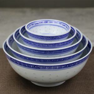 Classical Jingdezhen Ceramic Dining Set High Temperature Underglaze Dinner Bowl Soup Bowl Retro Style Chinese Cuisine Bowl