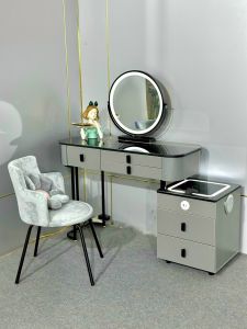 Bàn trang điểm hiện đại cho chung cư nhà phố freeship hàng nhập khẩu. Sạc không dây loa bluetooth gương led cảm ứng 3 màu. T90 BP22