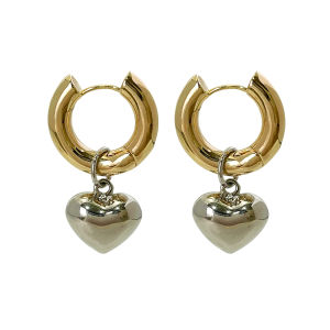 PerisBox Gold Color Copper Love Heart Hoop Earrings For Women Romantic Wedding Minimalist Earring Hoop Geometric Summer Earring