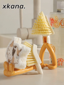 Foldable Hard Bristle Cleaning Brush for Kitchen Stove Oil Resistant Multi-Functional No Dead Angles Triangle Gap Brush