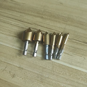 Five-Blade Chamfering Tool 90 Degree Hex Handle Hole Expanding Drill Cone Screw Deburring Woodworking Flute Drill